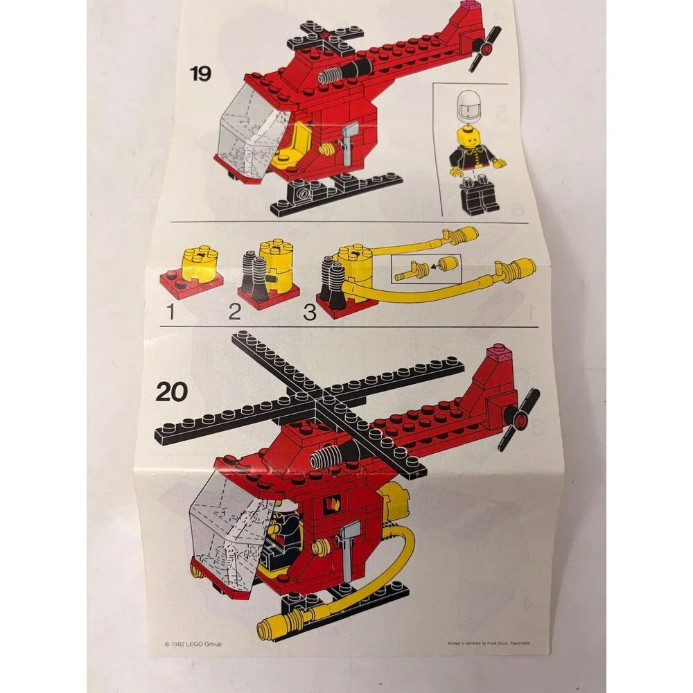 Lego 6685 Classic Town Helicopter FIRE COPTER 1 w/Instructions - 97% Complete